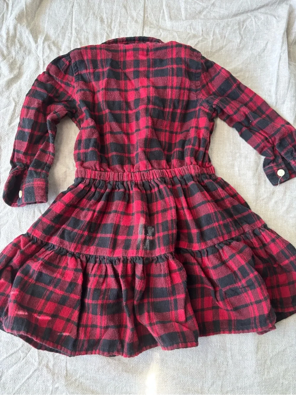 Ralph Lauren Red and Black Plaid Button-Front Dress